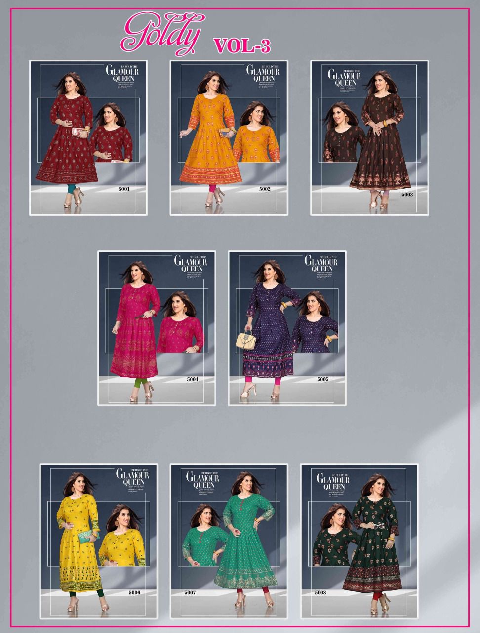 Beauty Queen Goldy 3 Ethnic Wear Rayon Printed Anarkali Kurti Collection